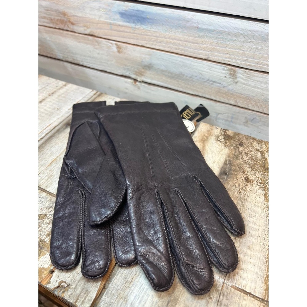 Vintage Kaufmanns Leather Gloves‎ Brown Genuine Leather Lined NOS Size L
